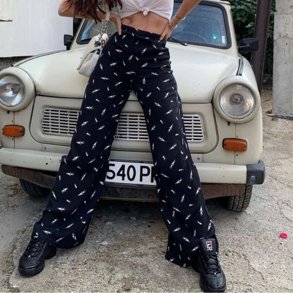 REFORMATION Sorrenti Rocketman Rockets High Waisted Wide Leg Trousers Pants - Picture 2 of 10